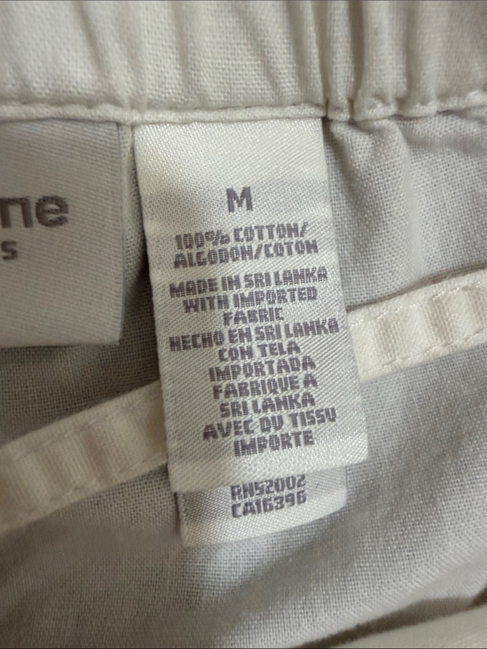 ❤️Liz Claiborne 100% Cotton Drawstring White Casual Elastic-Waist Pants sz M - Picture 3 of 6